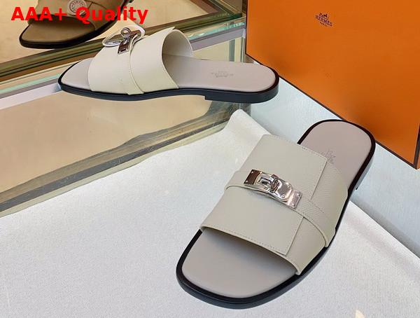 Hermes Gabriel Sandal in Beige Epsom Calfskin Replica