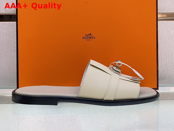 Hermes Gabriel Sandal in Beige Epsom Calfskin Replica