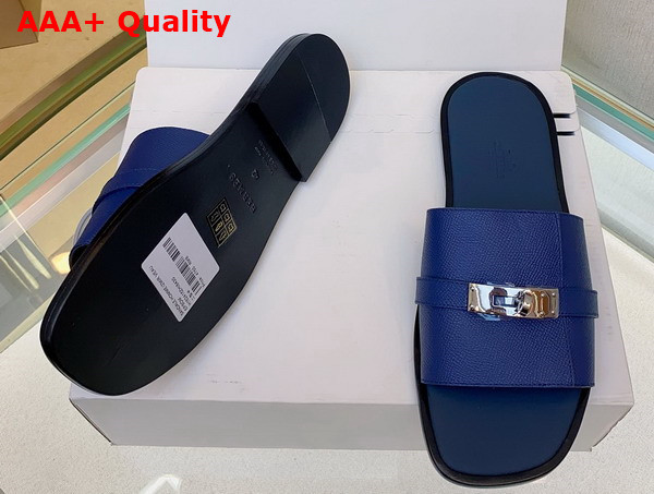 Hermes Gabriel Sandal in Blue Epsom Calfskin Replica