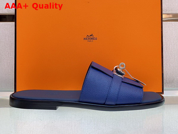 Hermes Gabriel Sandal in Blue Epsom Calfskin Replica