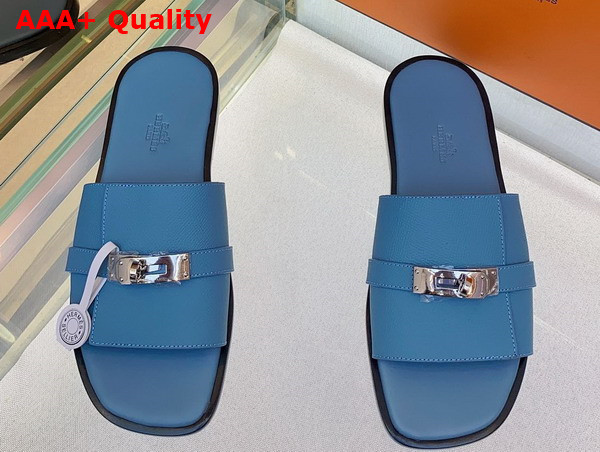 Hermes Gabriel Sandal in Sky Blue Epsom Calfskin Replica