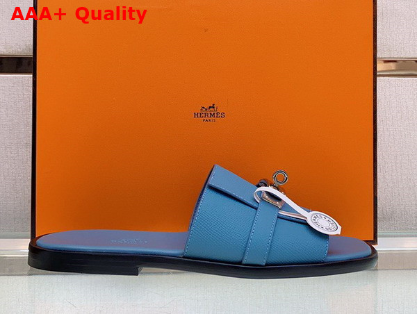 Hermes Gabriel Sandal in Sky Blue Epsom Calfskin Replica