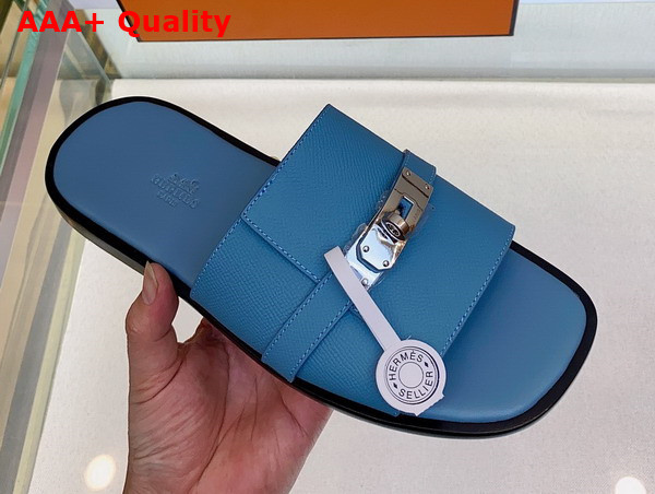 Hermes Gabriel Sandal in Sky Blue Epsom Calfskin Replica