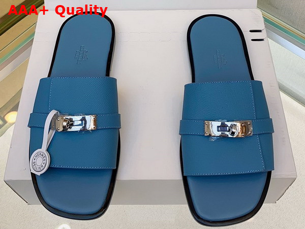 Hermes Gabriel Sandal in Sky Blue Epsom Calfskin Replica