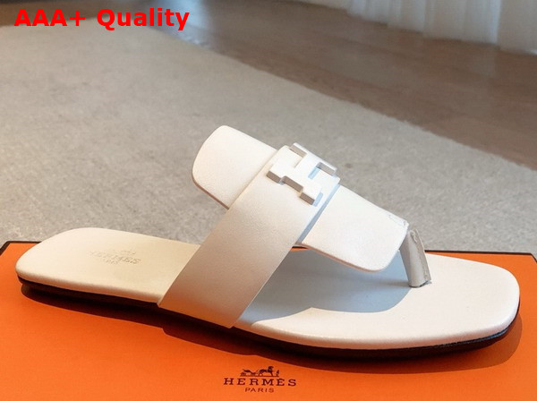 Hermes Galerie Sandal in Blanc Calfskin Replica