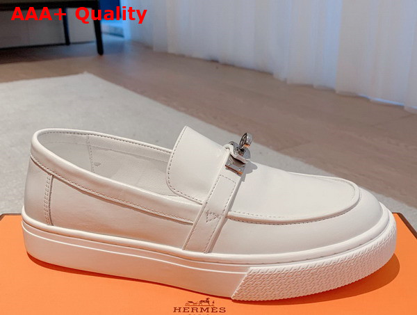 Hermes Game Slip On Sneaker in Blanc Calfskin Replica