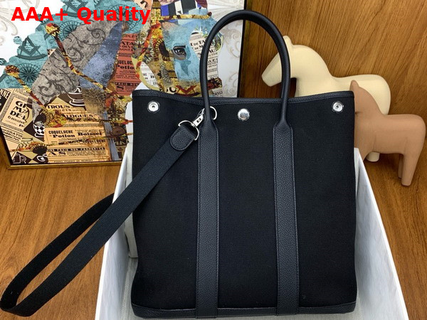 Hermes Garden File 28 Bag in Noir Canvas Replica