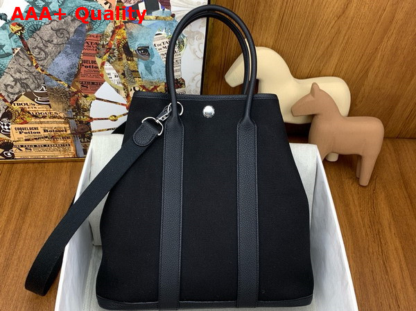 Hermes Garden File 28 Bag in Noir Canvas Replica