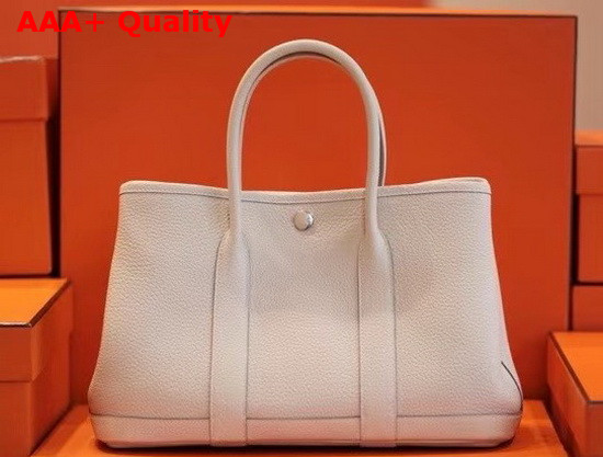 Hermes Garden Party 30 Bag in Beige Taurillon Clemence Leather Replica