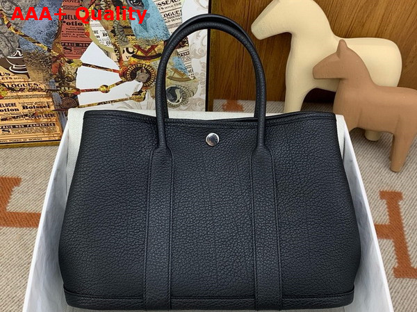 Hermes Garden Party 30 Bag in Black Negonda Leather Replica