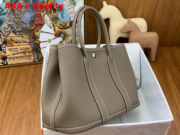 Hermes Garden Party 30 Bag in Elephant Grey Negonda Leather Replica