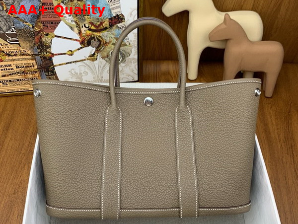 Hermes Garden Party 30 Bag in Elephant Grey Negonda Leather Replica