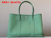 Hermes Garden Party 30 Bag in Green Taurillon Clemence Leather Replica