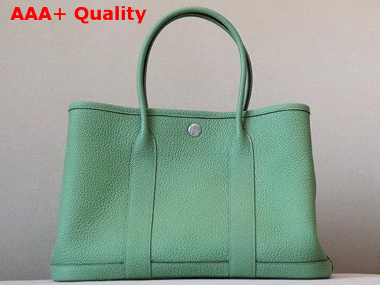 Hermes Garden Party 30 Bag in Green Taurillon Clemence Leather Replica