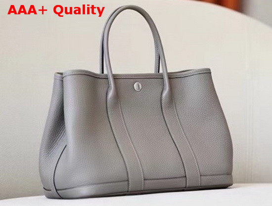 Hermes Garden Party 30 Bag in Grey Taurillon Clemence Leather Replica