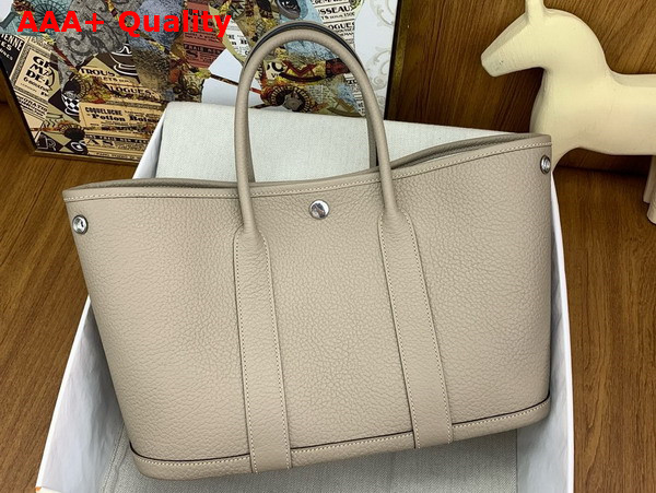 Hermes Garden Party 30 Bag in Light Grey Negonda Leather Replica