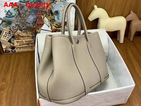 Hermes Garden Party 30 Bag in Light Grey Negonda Leather Replica