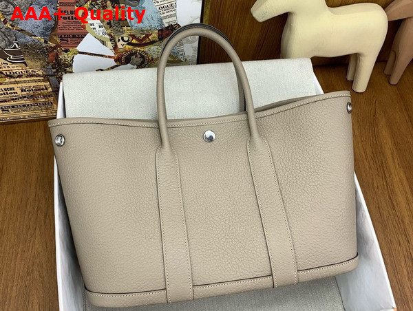 Hermes Garden Party 30 Bag in Light Grey Negonda Leather Replica