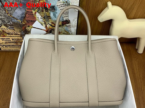 Hermes Garden Party 30 Bag in Light Grey Negonda Leather Replica