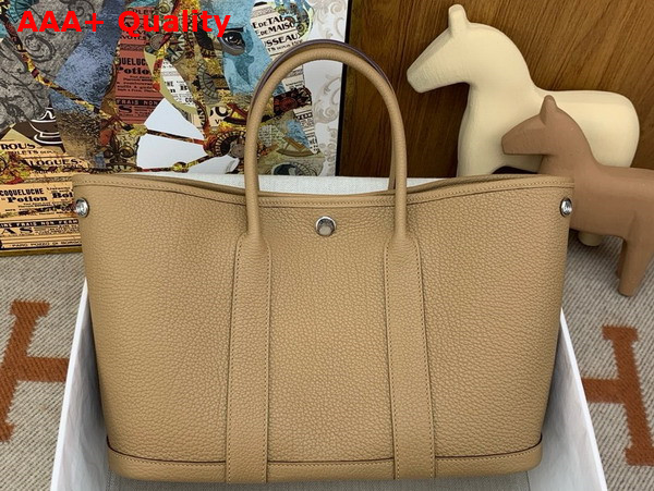 Hermes Garden Party 30 Bag in Milk Tea Negonda Leather Replica