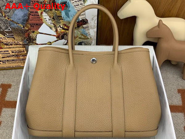 Hermes Garden Party 30 Bag in Milk Tea Negonda Leather Replica