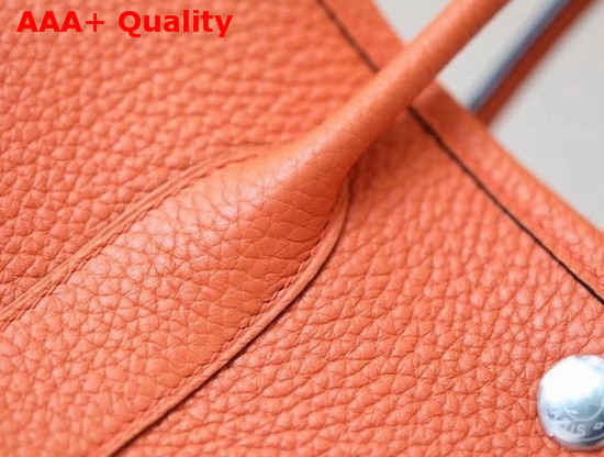 Hermes Garden Party 30 Bag in Orange Taurillon Clemence Leather Replica