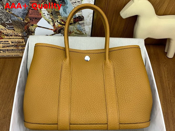 Hermes Garden Party 30 Bag in Sesame Negonda Leather Replica