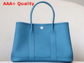 Hermes Garden Party 30 Bag in Sky Blue Taurillon Clemence Leather Replica