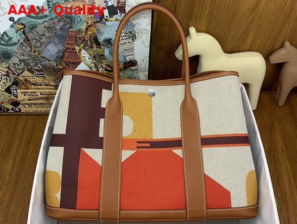 Hermes Garden Party 36 Bag in H Plume Hermes Pacific Canvas Replica