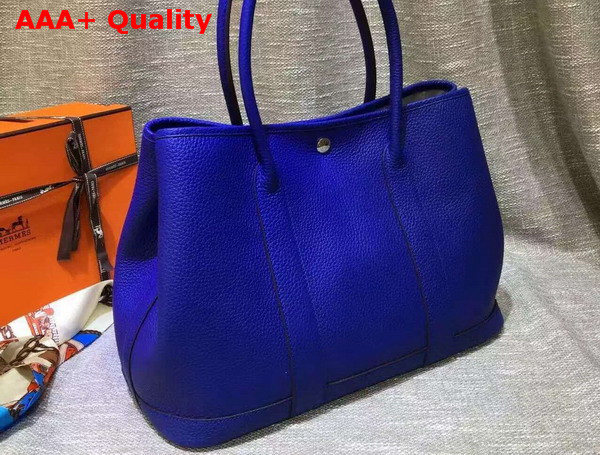 Hermes Garden Party Bag in Blue Togo Leather Replica