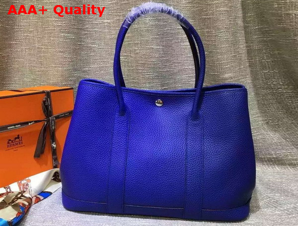 Hermes Garden Party Bag in Blue Togo Leather Replica