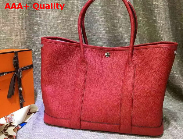 Hermes Garden Party Bag in Red Togo Leather Replica