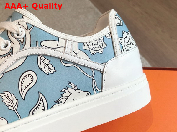 Hermes Get Sneaker Light Blue Printed Calfskin Replica