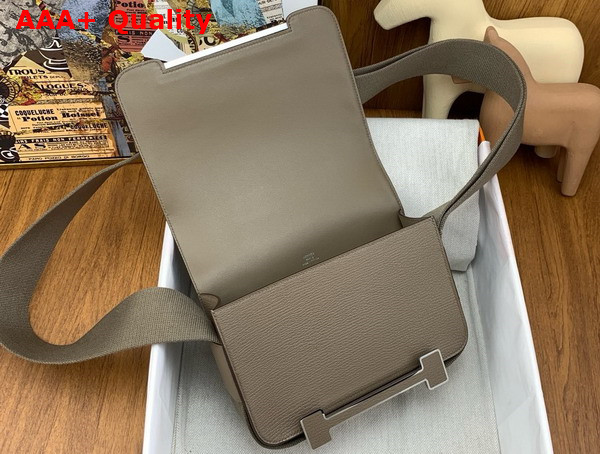 Hermes Geta Bag in Elephant Grey Goatskin Replica