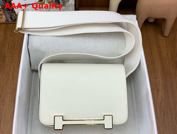 Hermes Geta Bag in Milk White Goatskin Replica