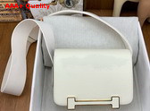 Hermes Geta Bag in Milk White Goatskin Replica