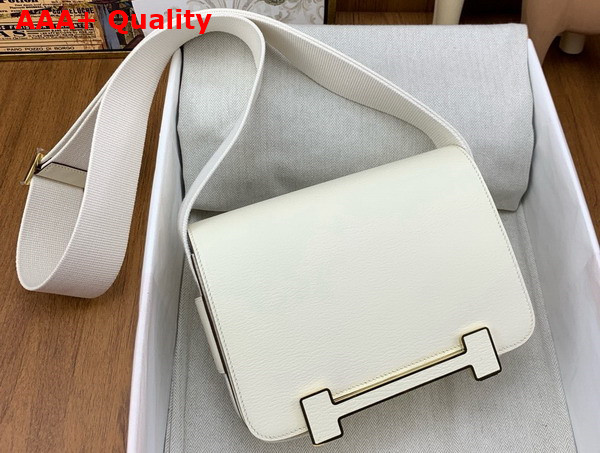 Hermes Geta Bag in Milk White Goatskin Replica