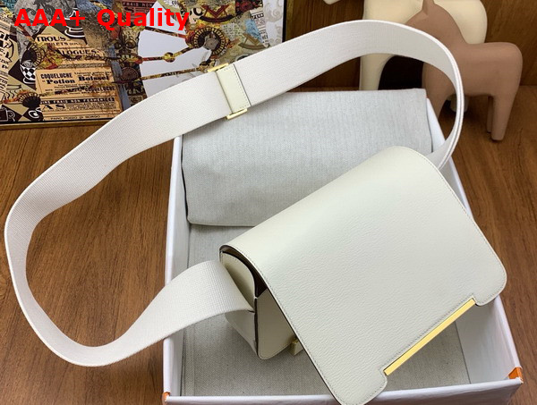 Hermes Geta Bag in Milk White Goatskin Replica