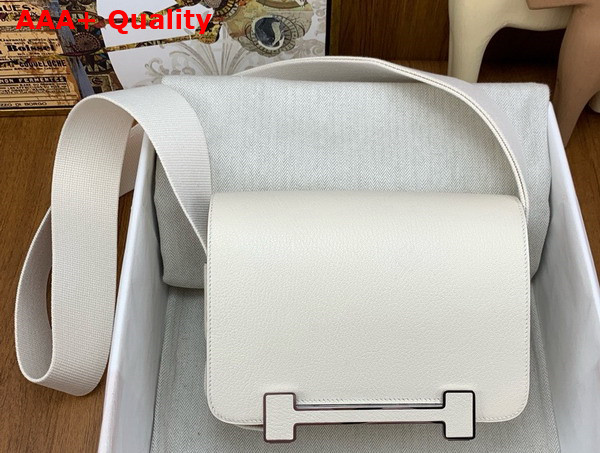 Hermes Geta Bag in Milk White Goatskin Replica