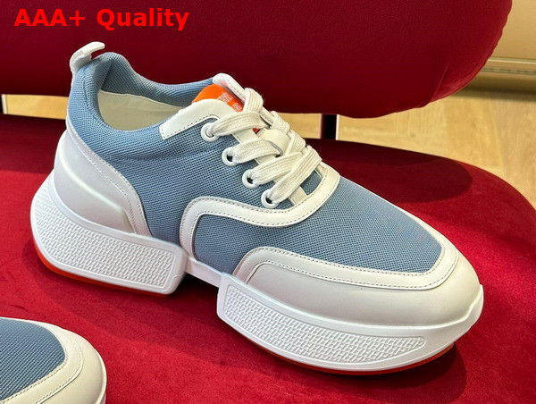 Hermes Giga Sneaker in Light Blue Stitched Mesh and Calfskin Replica