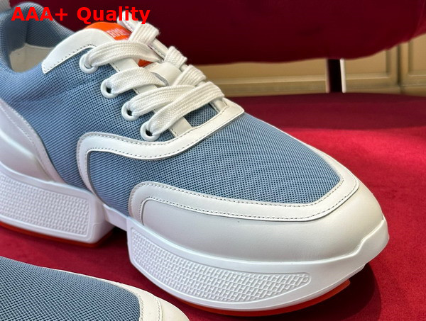 Hermes Giga Sneaker in Light Blue Stitched Mesh and Calfskin Replica