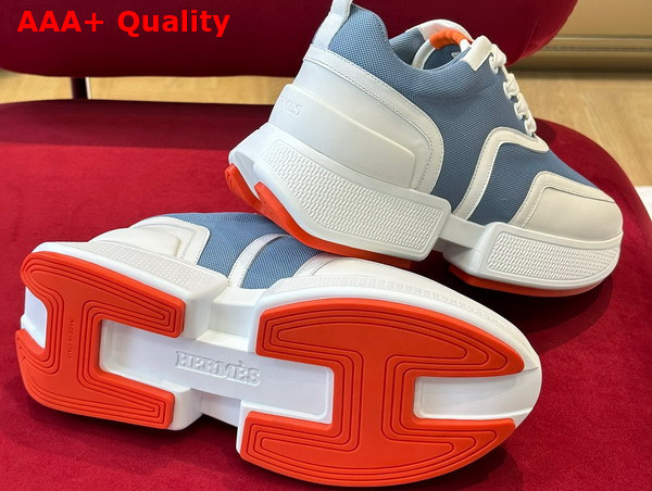 Hermes Giga Sneaker in Light Blue Stitched Mesh and Calfskin Replica