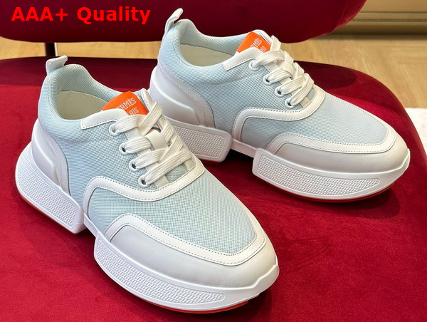 Hermes Giga Sneaker in Pale Blue Stitched Mesh and Calfskin Replica