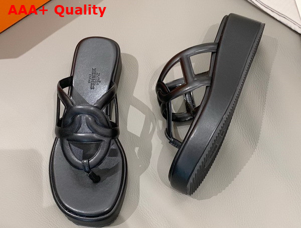 Hermes Gipsy Sandal in Black Nappa Leather Replica