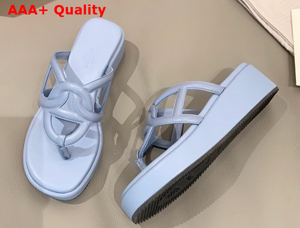 Hermes Gipsy Sandal in Light Blue Nappa Leather Replica