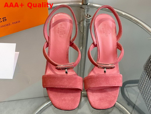 Hermes Glamour 75 Sandal in Pink Suede Goatskin Replica