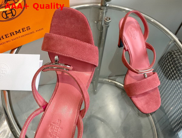 Hermes Glamour 75 Sandal in Pink Suede Goatskin Replica