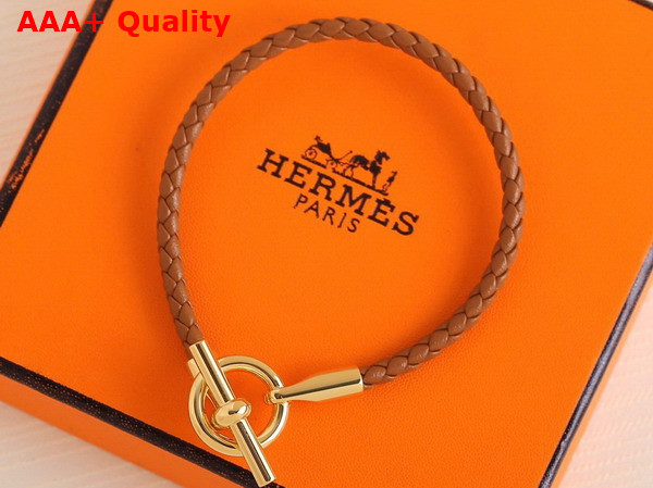 Hermes Glenan Bracelet in Gold Swift Calfskin Replica