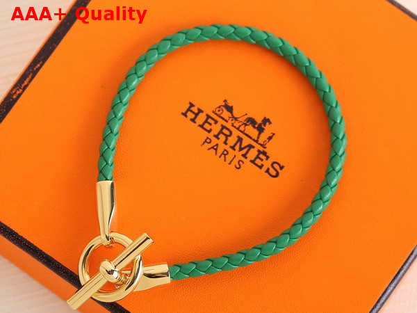 Hermes Glenan Bracelet in Green Swift Calfskin Replica