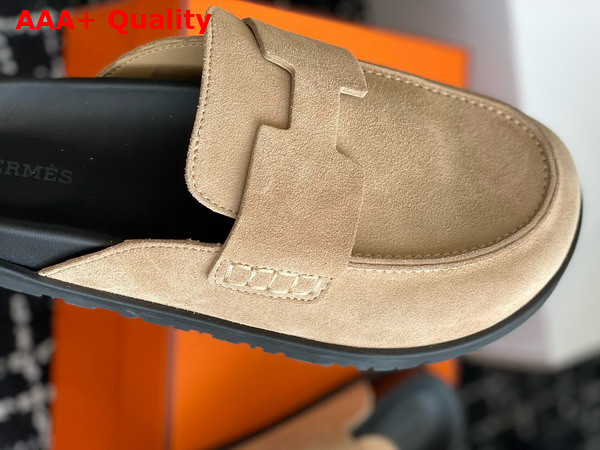 Hermes Go Mule in Beige Argile Suede Goatskin Replica